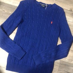Royal blue & red polo Ralph Lauren sweater